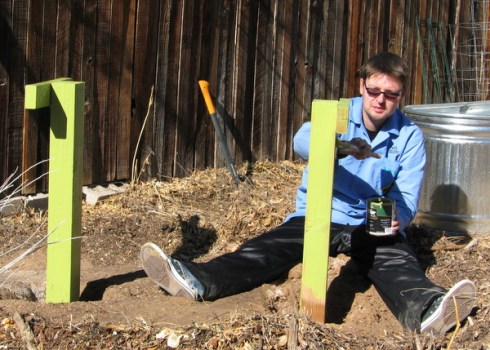 Pawlik paints the bee stand